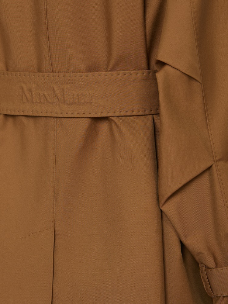 棉质混纺双排扣风衣外套 - 褐色 - Marina Rinaldi - 5