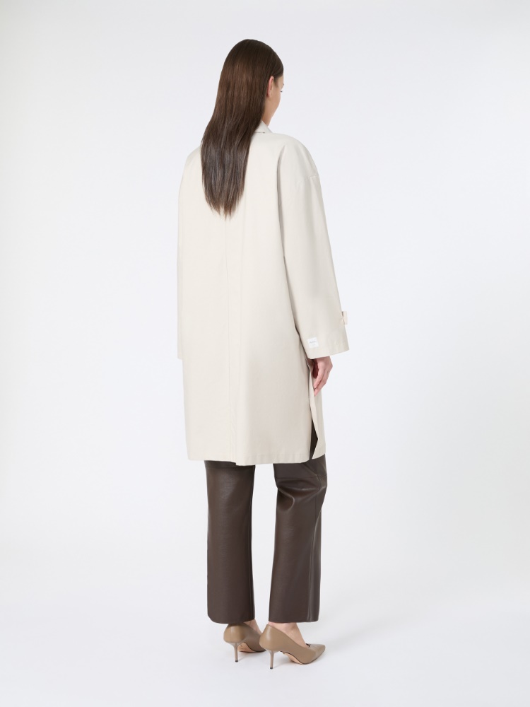 棉质混纺单排扣风衣 - 米色 - Marina Rinaldi - 3