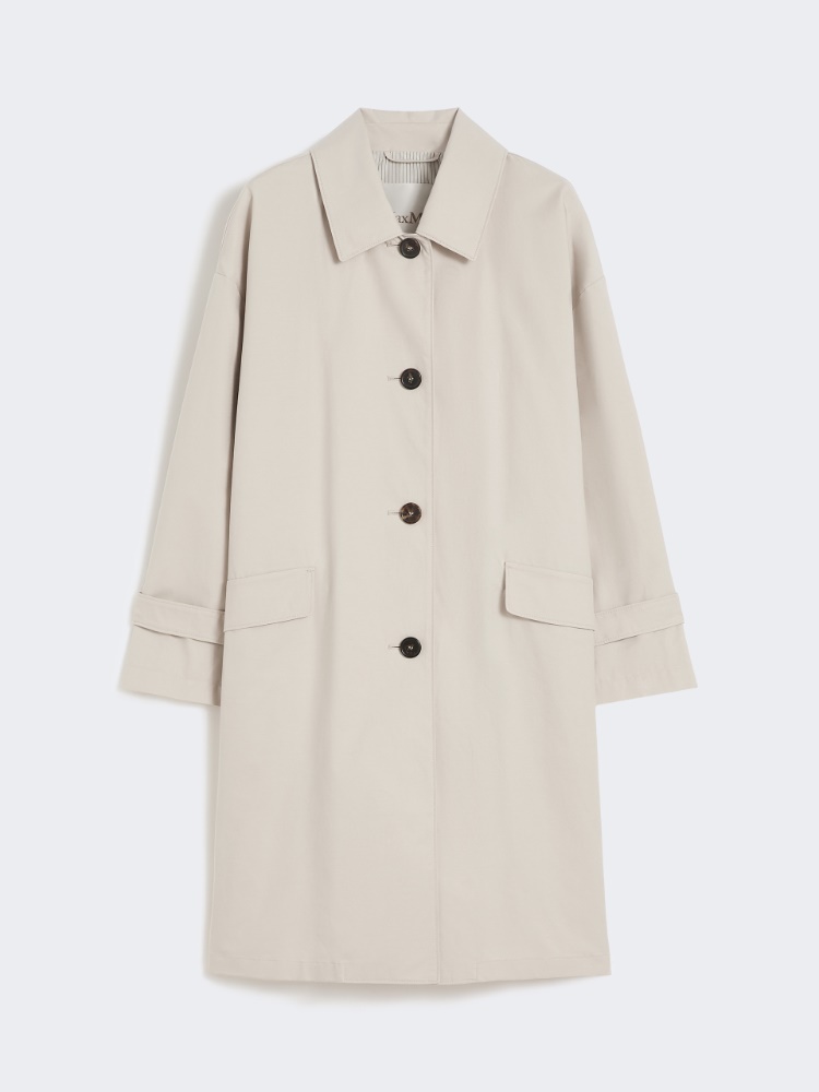 棉质混纺单排扣风衣 - 米色 - Marina Rinaldi - 6