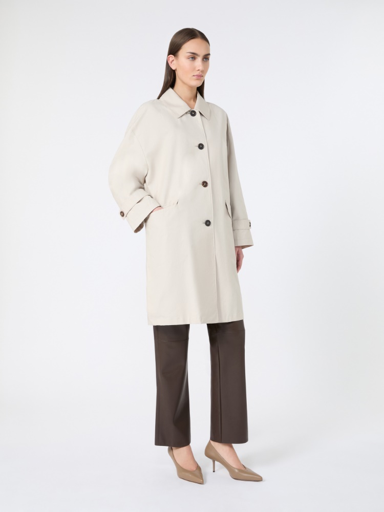 棉质混纺单排扣风衣 - 米色 - Marina Rinaldi - 2