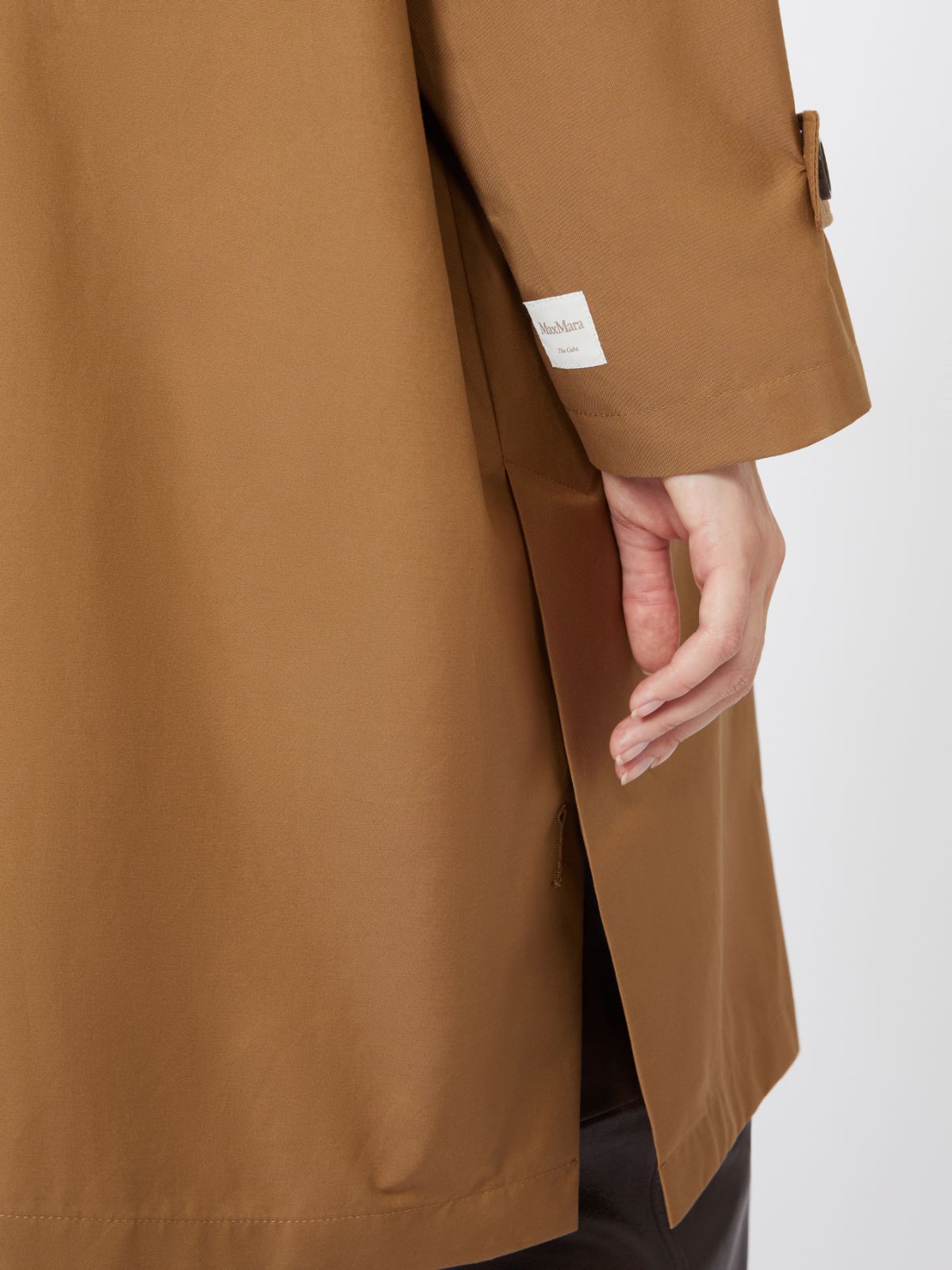 棉质混纺单排扣风衣 - 褐色 - Marina Rinaldi - 4