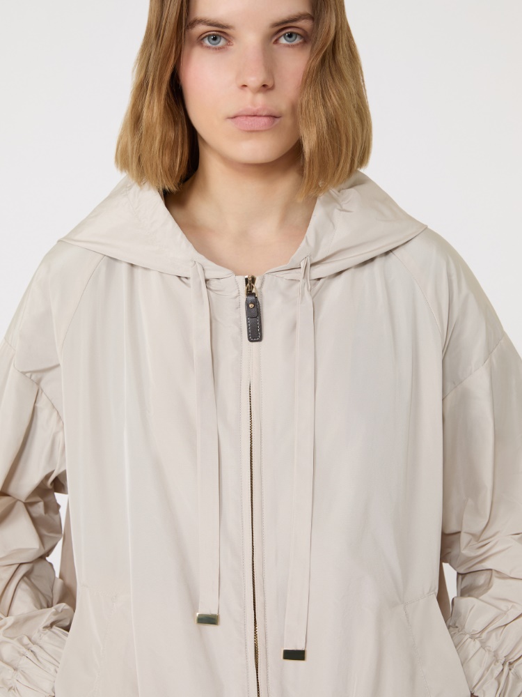 Short water-repellent taffeta jacket - 米色 - Marina Rinaldi - 4