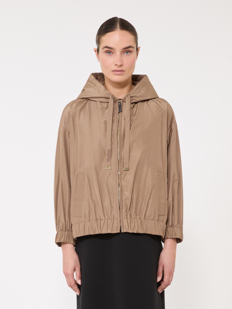 Short water-repellent taffeta jacket - 驼色 - Marina Rinaldi - 2