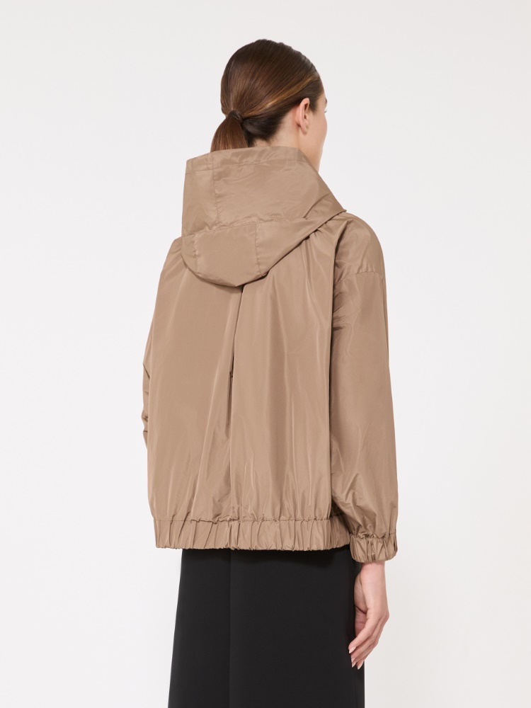 Short water-repellent taffeta jacket - 驼色 - Marina Rinaldi - 3