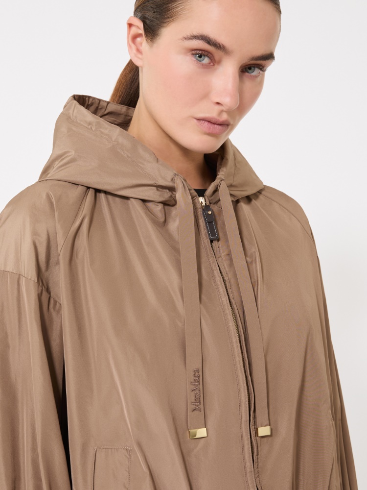 Short water-repellent taffeta jacket - 驼色 - Marina Rinaldi - 4