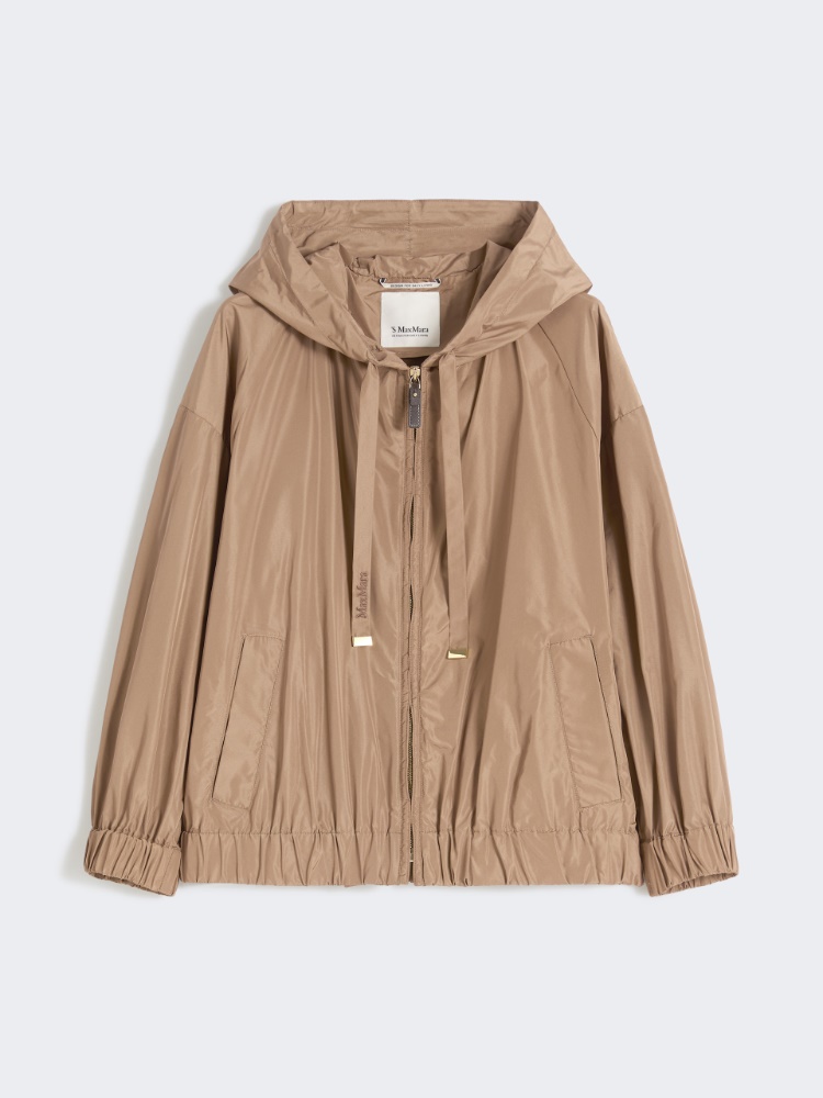 Short water-repellent taffeta jacket - 驼色 - Marina Rinaldi