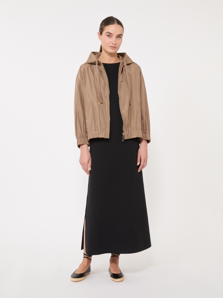 Short water-repellent taffeta jacket - 驼色 - Marina Rinaldi
