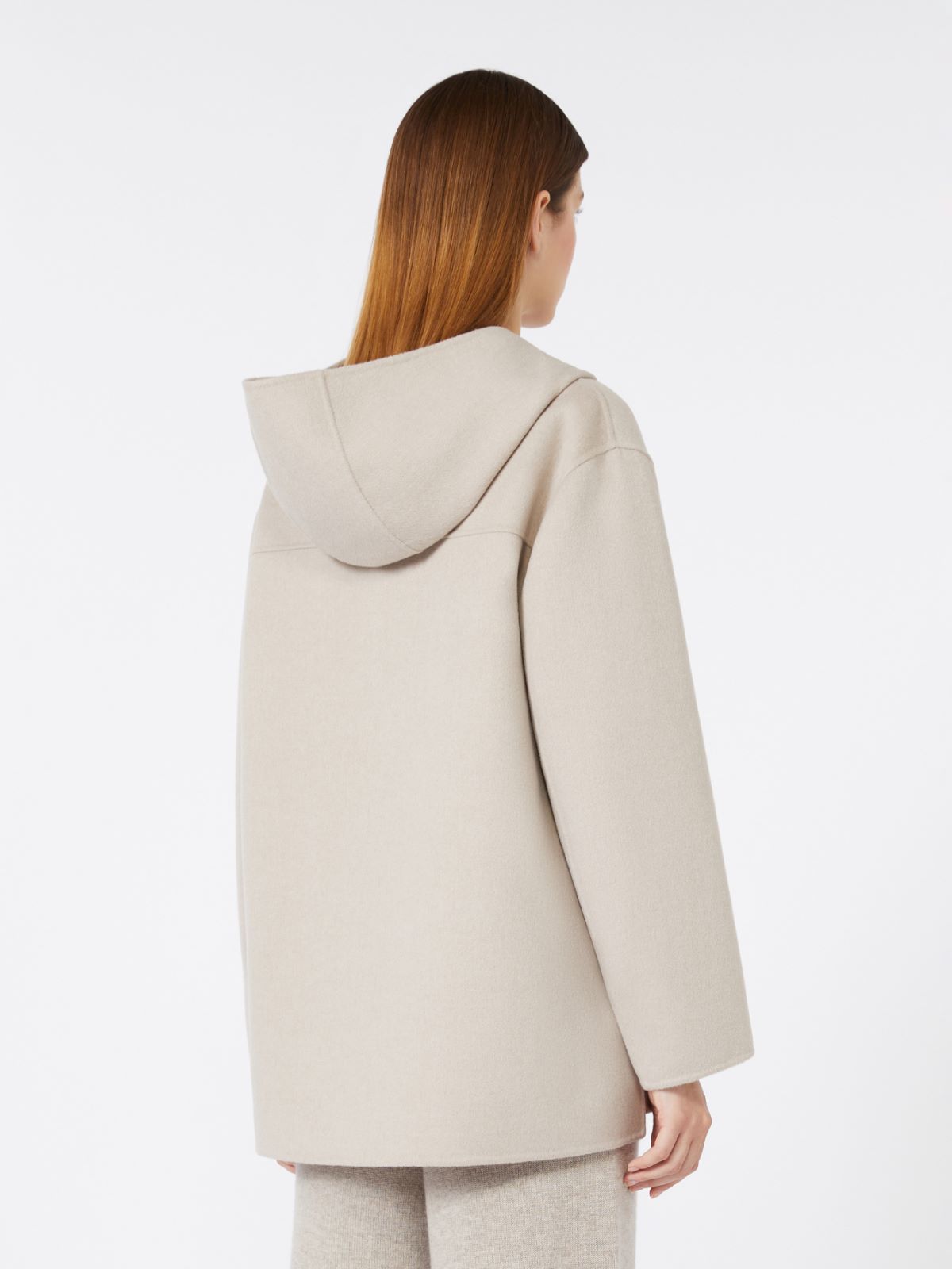 绵羊毛连帽夹克外套 - 米色 - Marina Rinaldi - 3