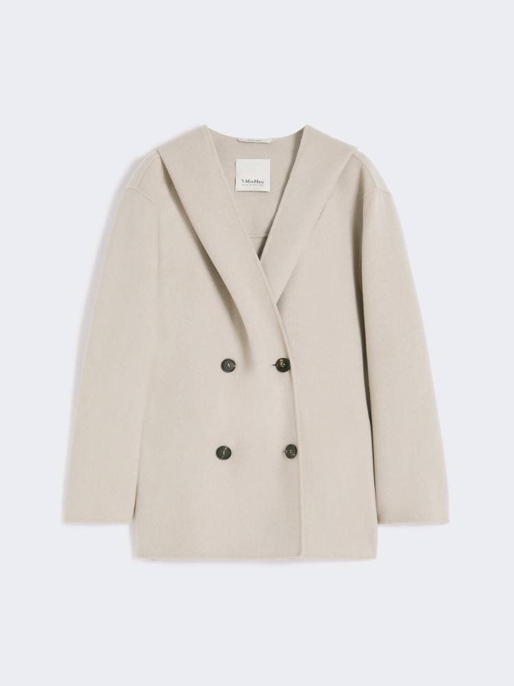 绵羊毛连帽夹克外套 - 米色 - Marina Rinaldi - 5