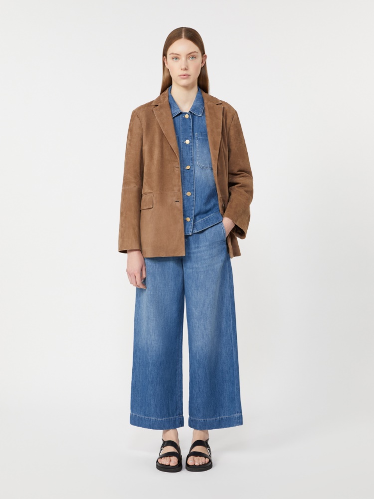 Cotton and linen denim jacket - 蓝色 - Marina Rinaldi - 2
