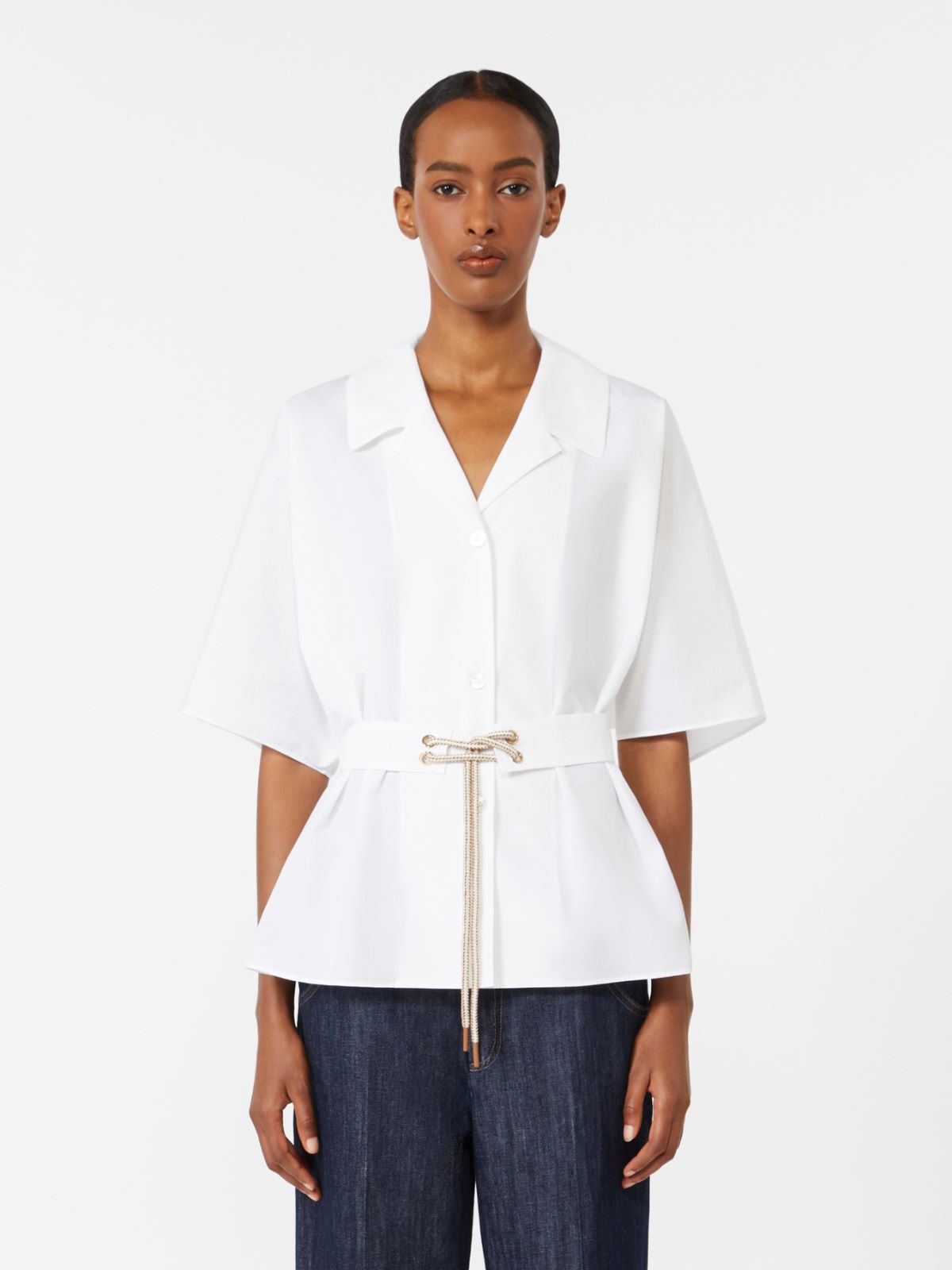 Cotton poplin shirt - 白色 - Marina Rinaldi - 2
