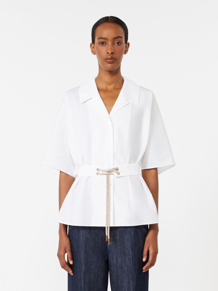Cotton poplin shirt - 白色 - Marina Rinaldi - 2