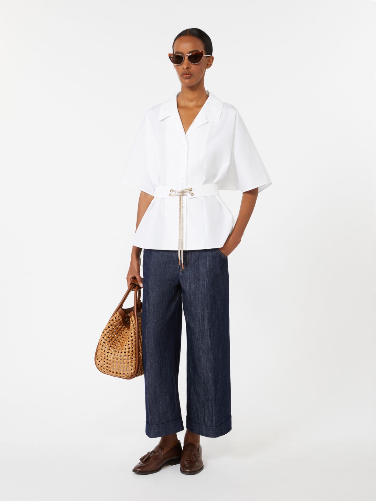 Cotton poplin shirt - 白色 - Marina Rinaldi