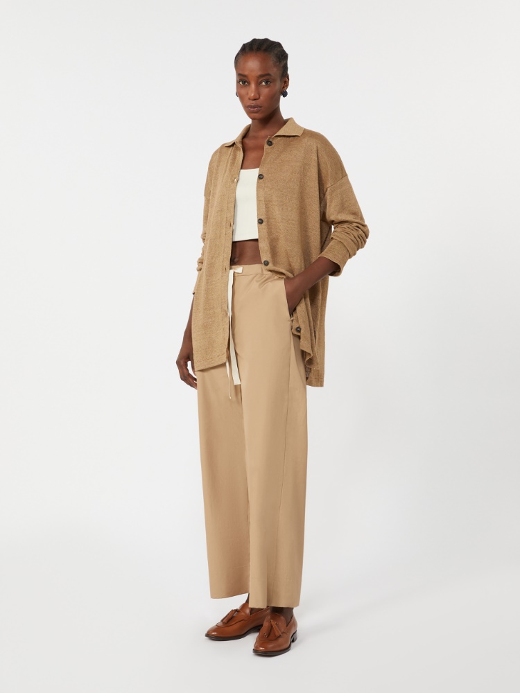 棉质直筒长裤 - 米色 - Marina Rinaldi - 2