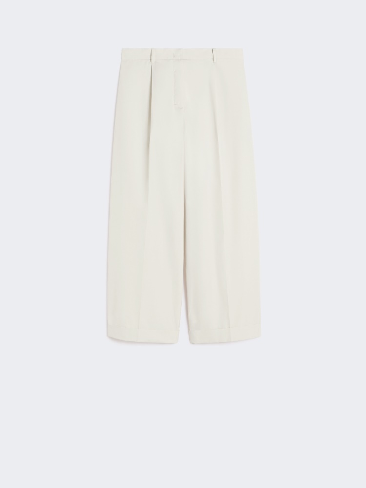 Cotton poplin trousers - 冰色 - Marina Rinaldi