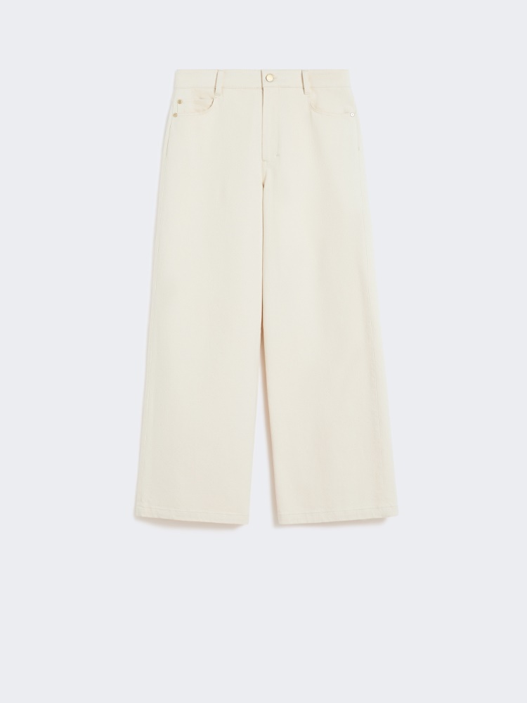 Cotton bull denim 5-pocket trousers - 米色 - Marina Rinaldi
