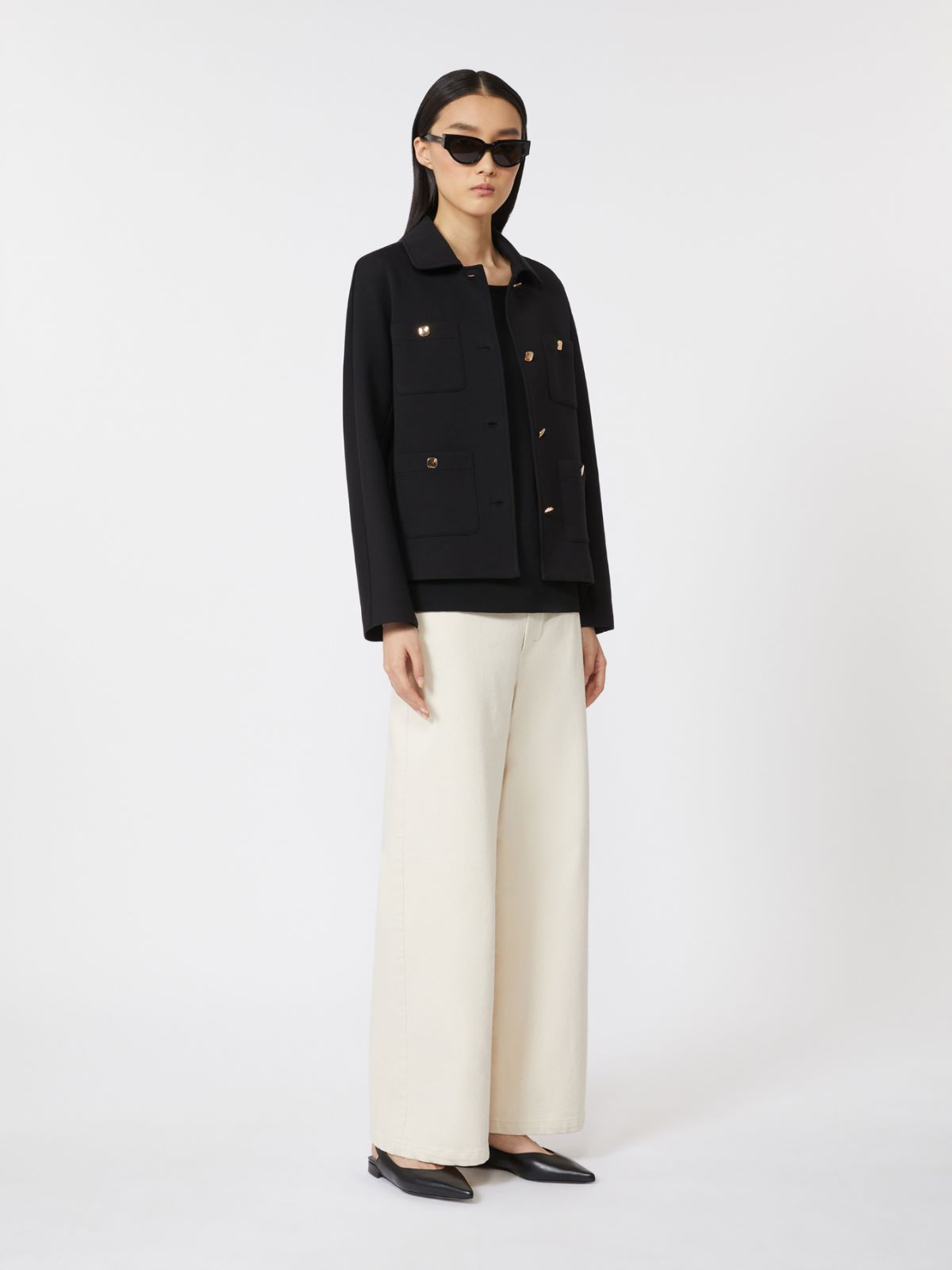 Cotton bull denim 5-pocket trousers - 米色 - Marina Rinaldi