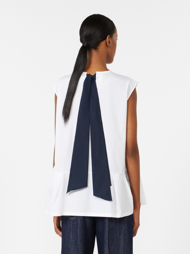 Cotton poplin top - 白色 - Marina Rinaldi - 3