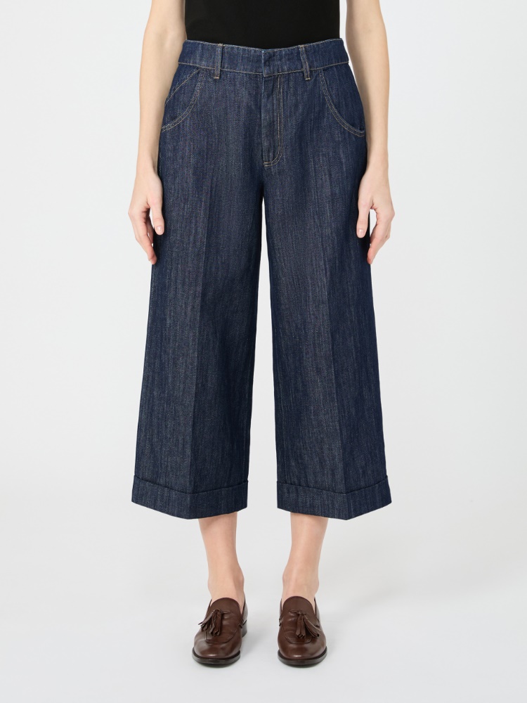 Denim 5-pocket trousers - 深蓝色 - Marina Rinaldi - 2