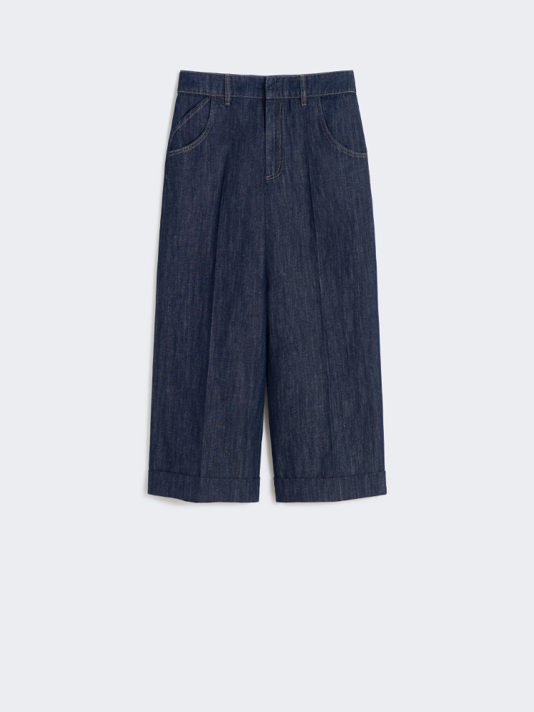 Denim 5-pocket trousers - 深蓝色 - Marina Rinaldi - 5