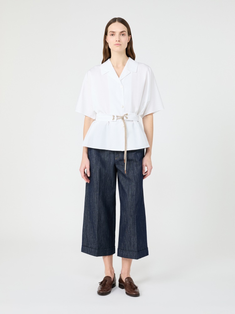 Denim 5-pocket trousers - 深蓝色 - Marina Rinaldi