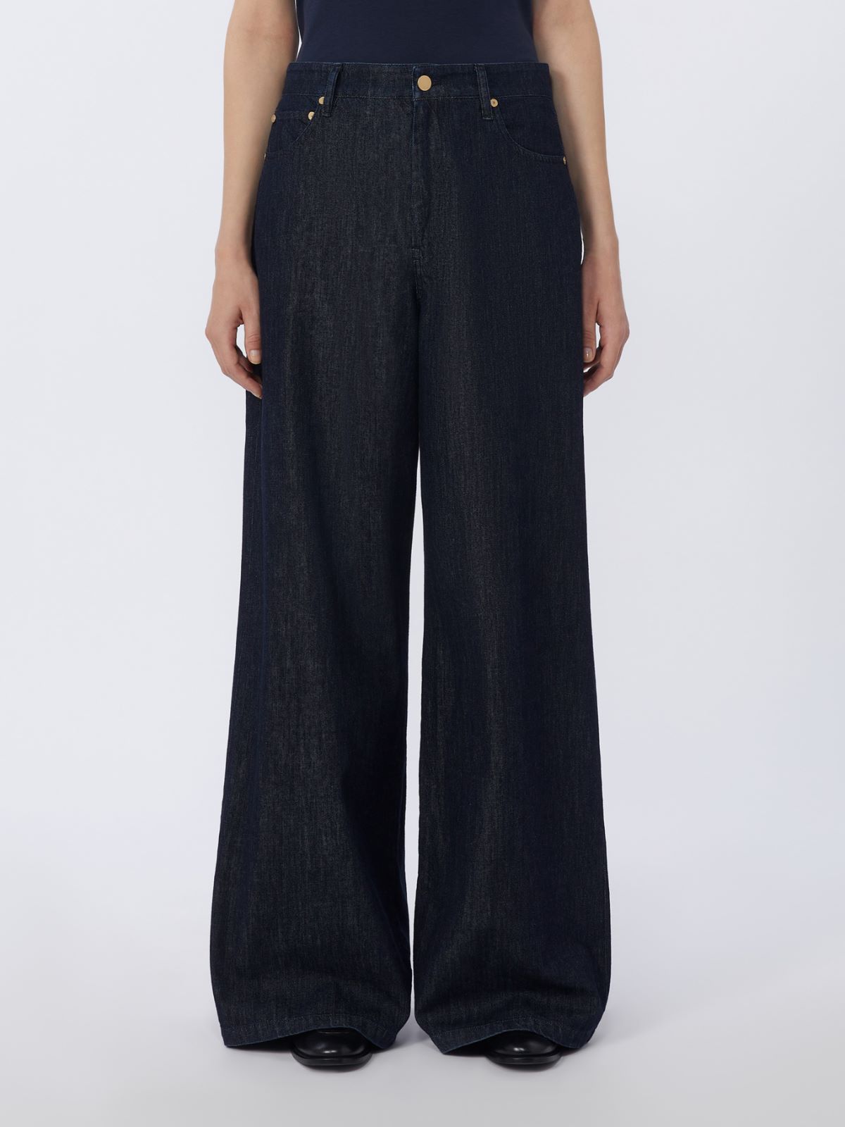 棉质混纺直筒牛仔裤 - 蓝色 - Marina Rinaldi - 2