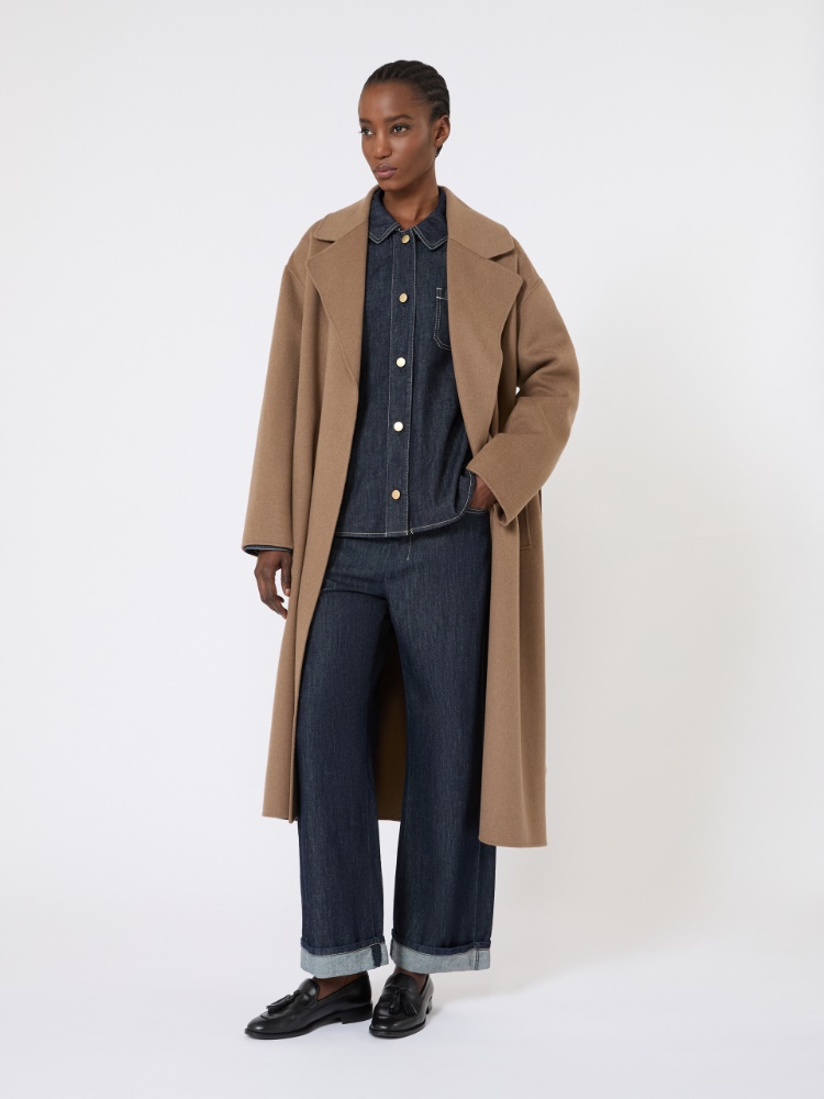 棉质混纺牛仔衬衫 - 蓝色 - Marina Rinaldi