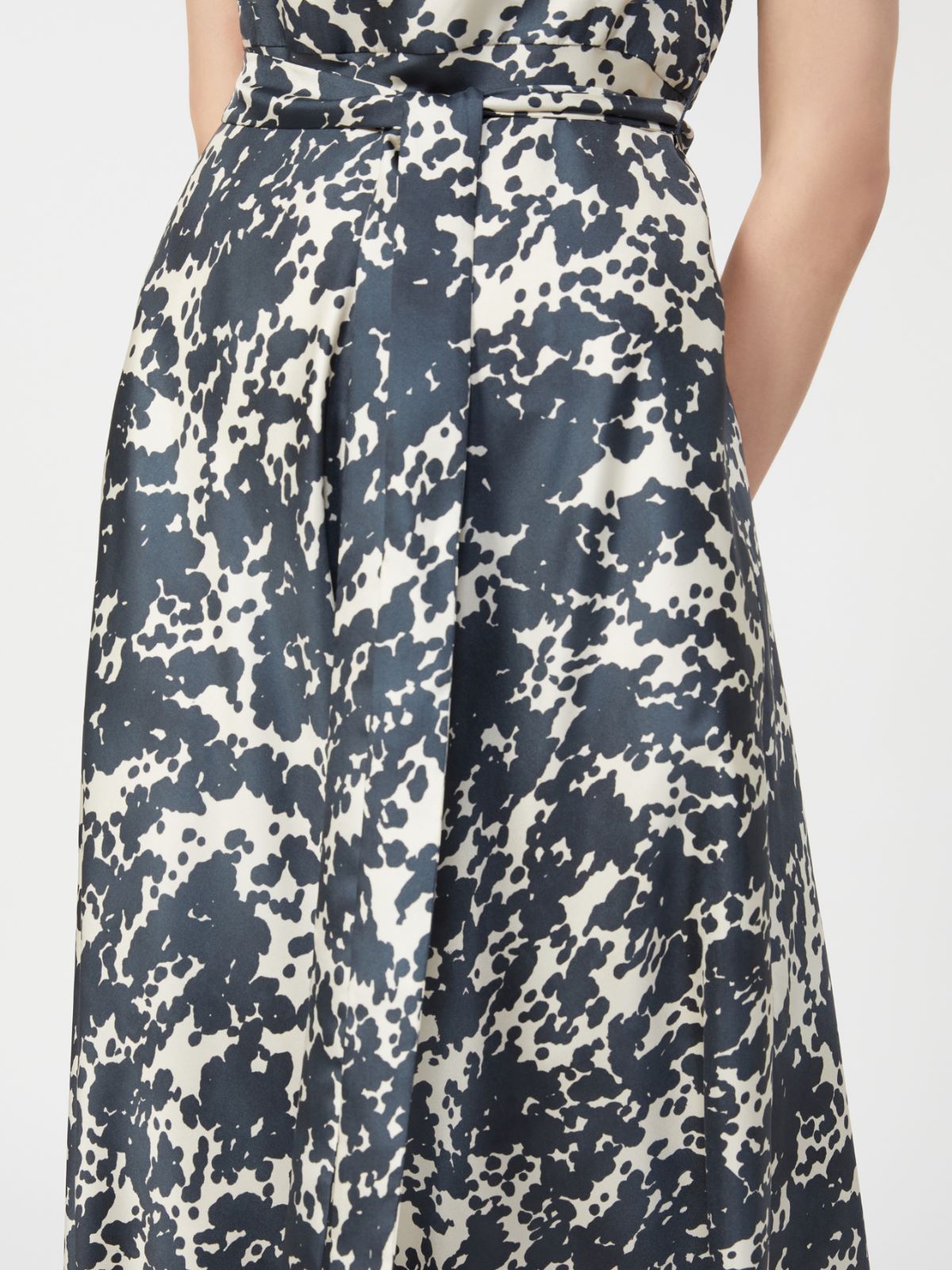 真丝印花无袖连衣裙 - 蓝色 - Marina Rinaldi - 4