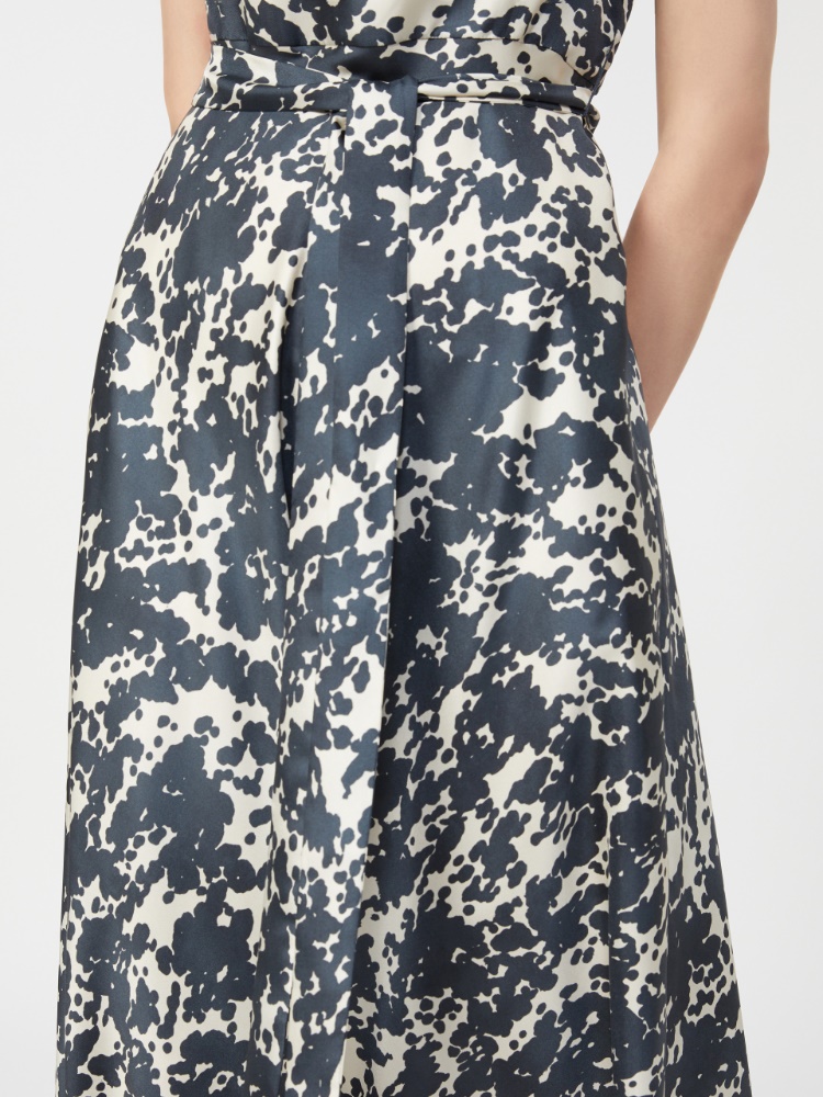 真丝印花无袖连衣裙 - 蓝色 - Marina Rinaldi - 4