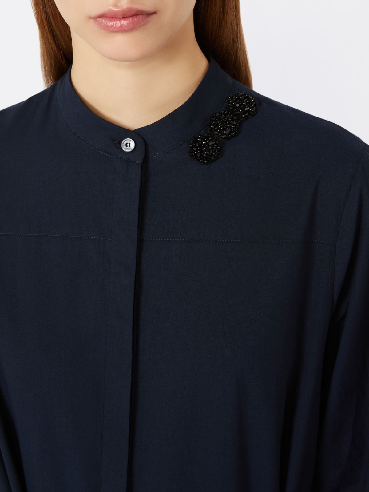 棉质长款连衣裙 - 蓝色 - Marina Rinaldi - 4