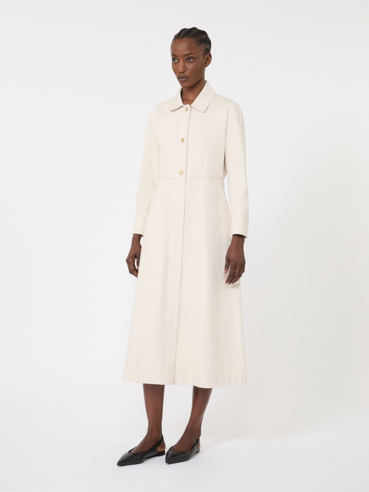 Cotton bull denim shirt dress - 米色 - Marina Rinaldi - 2