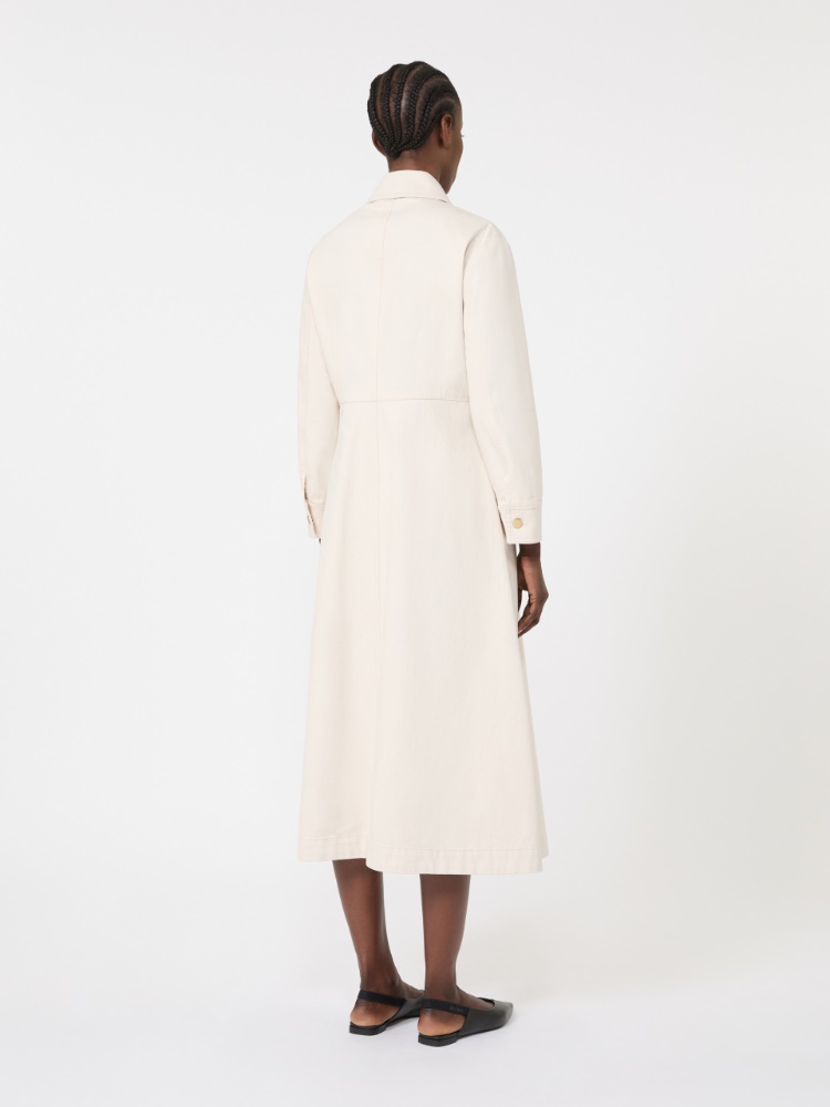 Cotton bull denim shirt dress - 米色 - Marina Rinaldi - 3