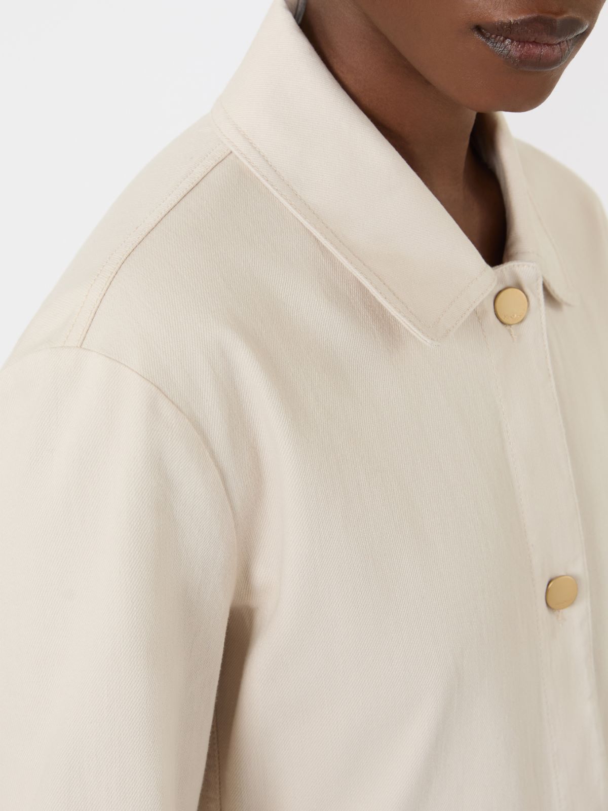 Cotton bull denim shirt dress - 米色 - Marina Rinaldi - 4