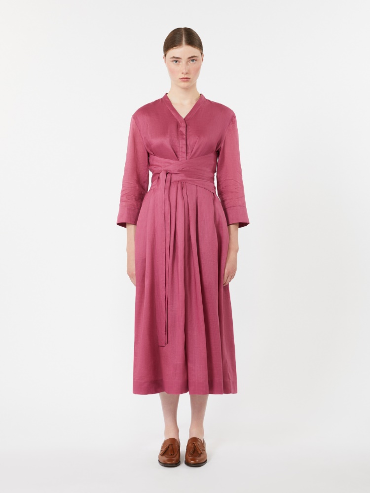 Ramie canvas dress - 仙客来色 - Marina Rinaldi - 2