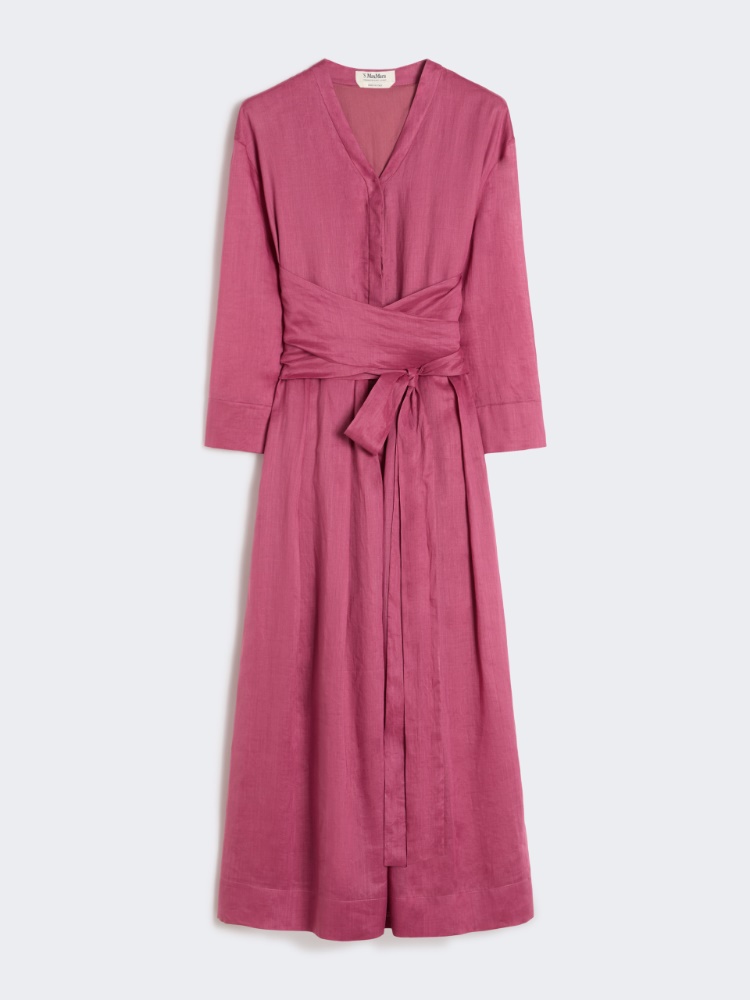 Ramie canvas dress - 仙客来色 - Marina Rinaldi - 5