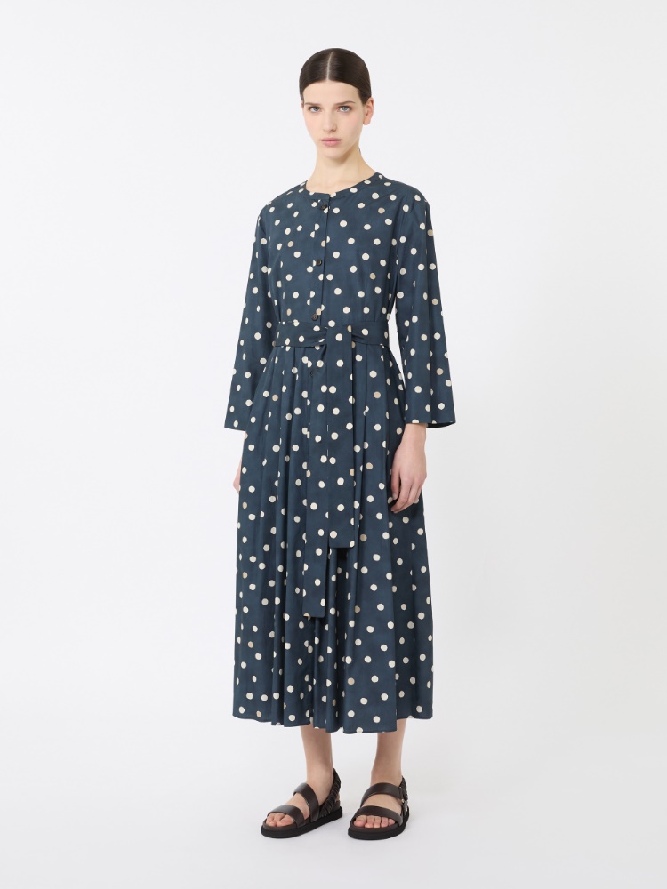 Printed poplin dress - 蓝色 - Marina Rinaldi - 2