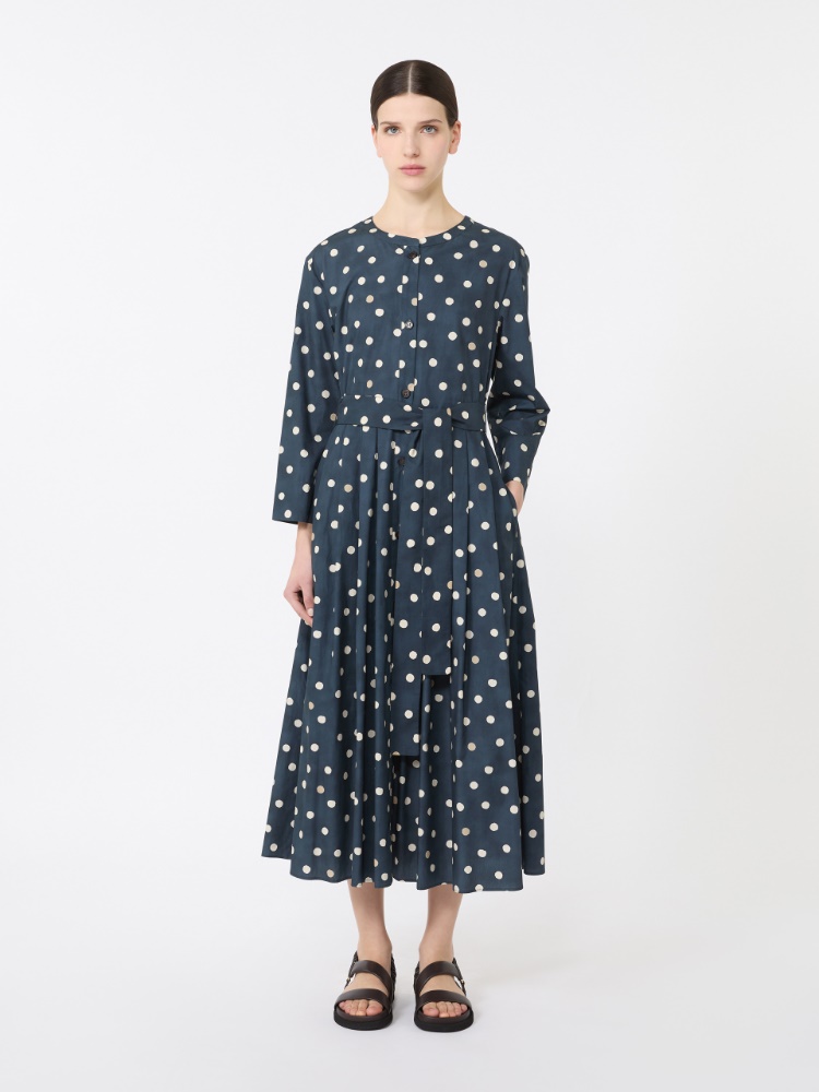 Printed poplin dress - 蓝色 - Marina Rinaldi - 2