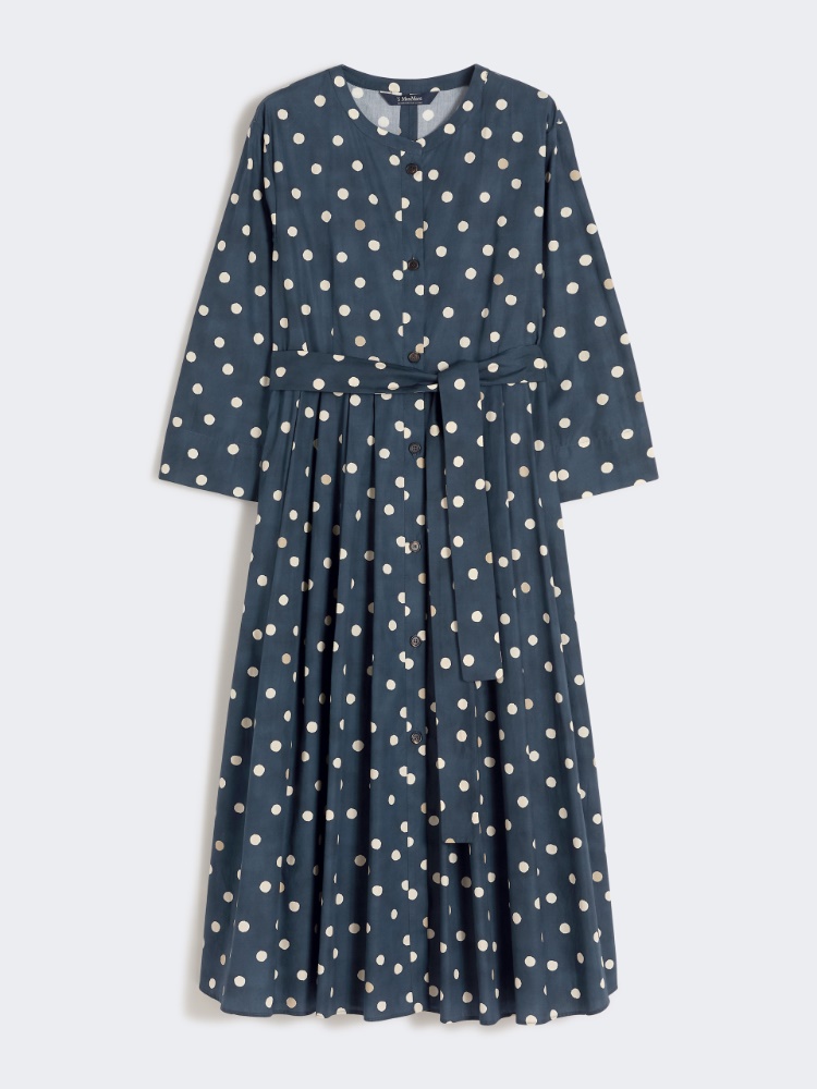 Printed poplin dress - 蓝色 - Marina Rinaldi