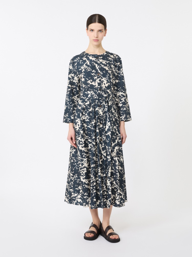Printed poplin dress - 蓝色 - Marina Rinaldi - 2