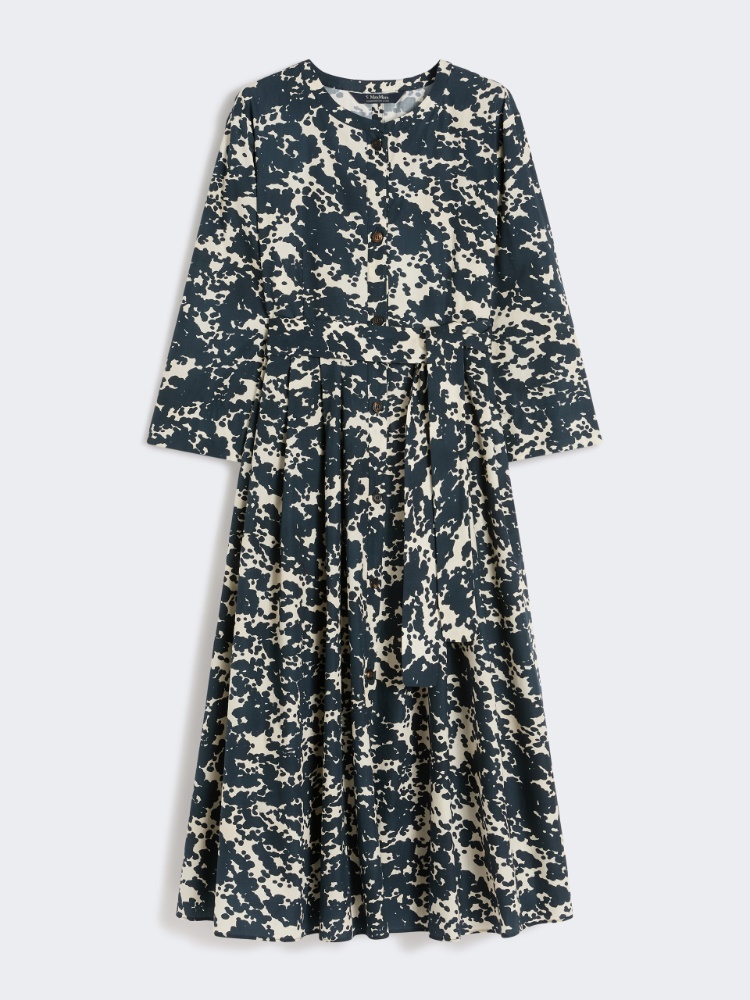 Printed poplin dress - 蓝色 - Marina Rinaldi