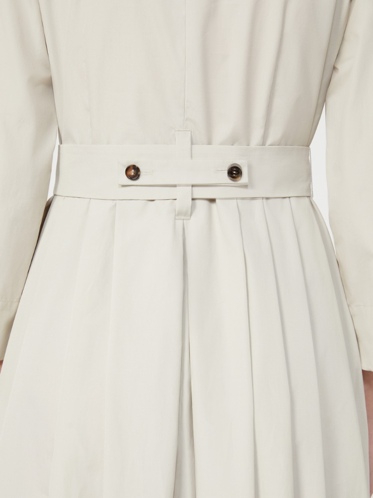 棉质圆领长款连衣裙 - 冰色 - Marina Rinaldi - 4