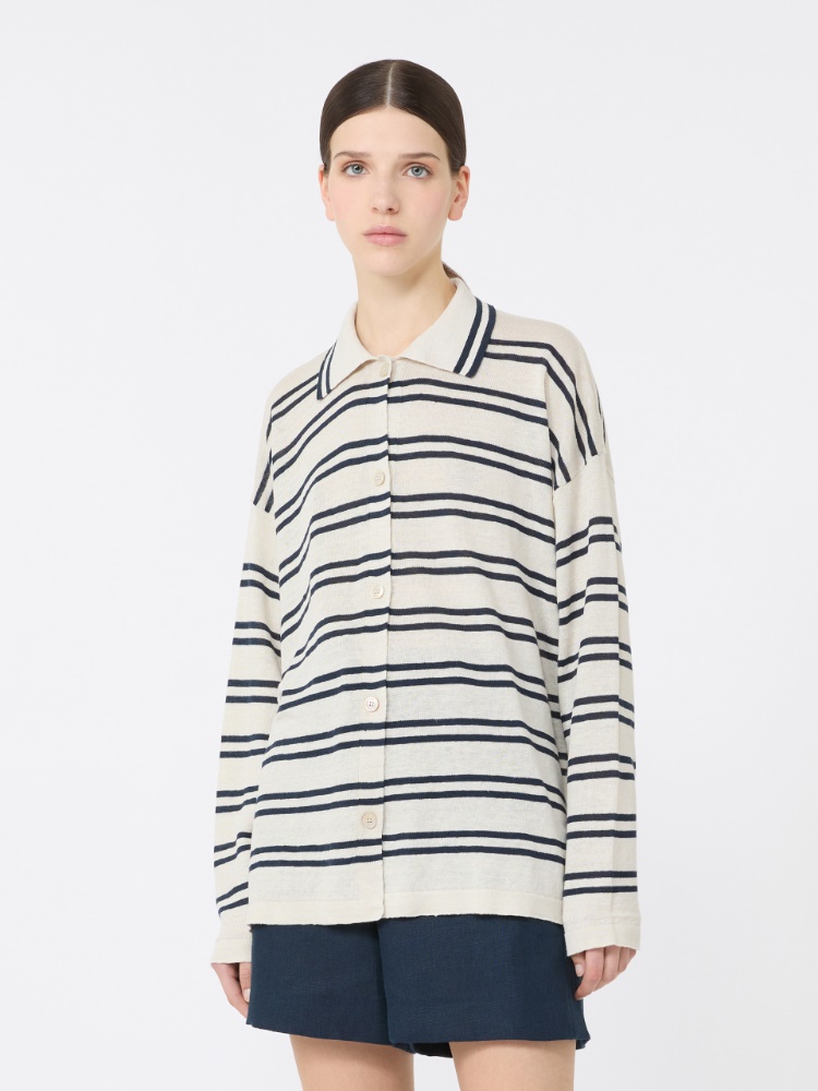 Linen yarn cardigan - 白色 - Marina Rinaldi - 2