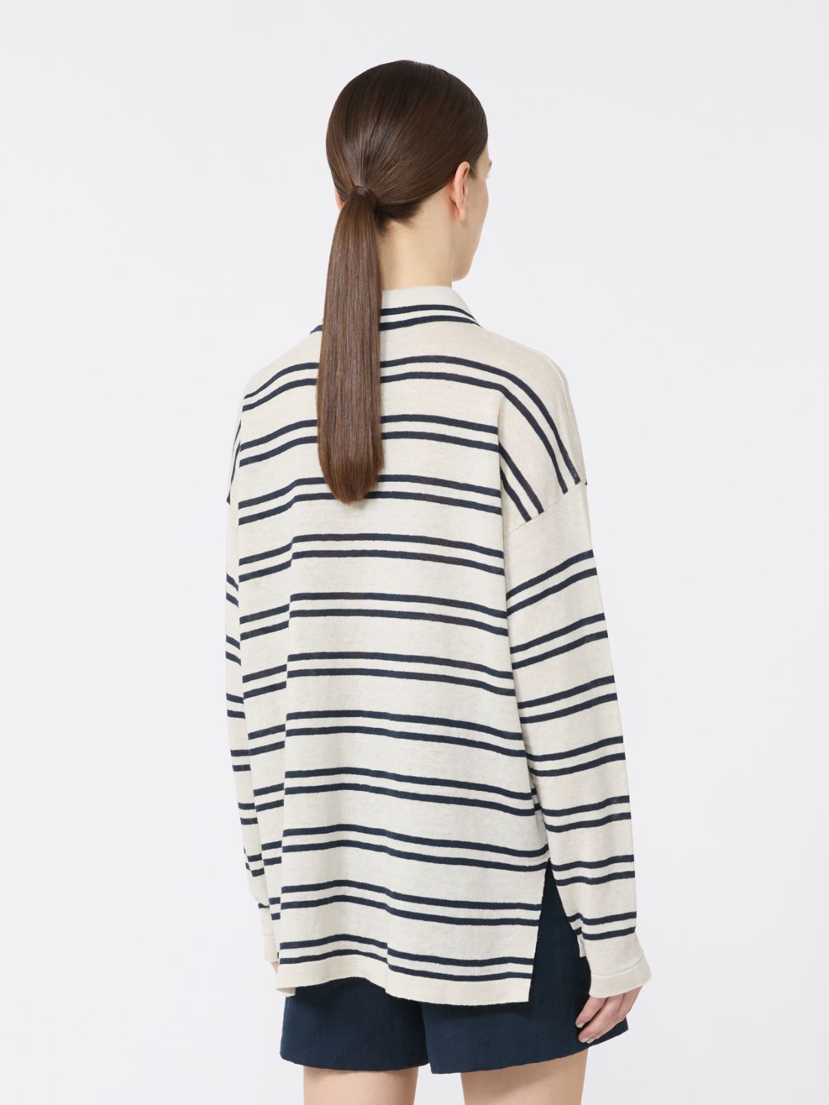 Linen yarn cardigan - 白色 - Marina Rinaldi - 3