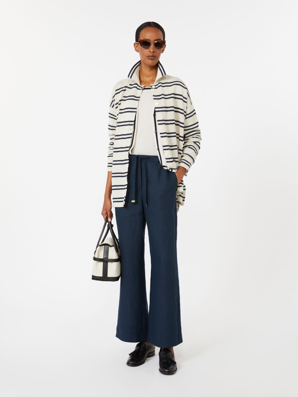 Wool yarn cardigan - 白色 - Marina Rinaldi