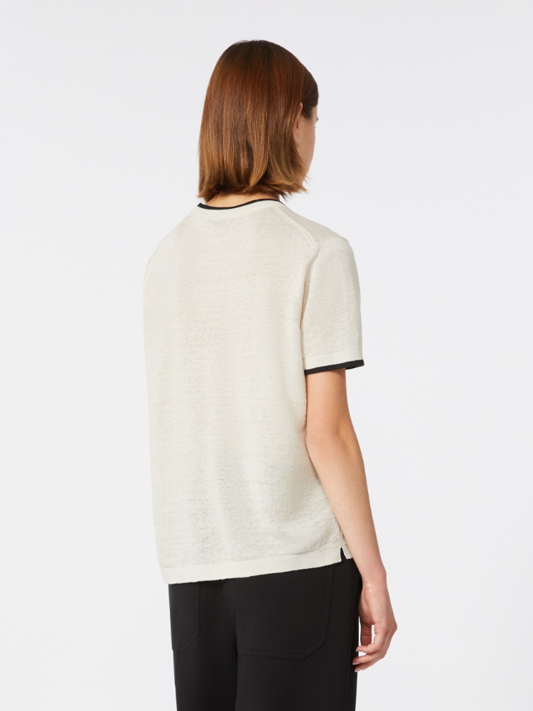 Pure linen yarn sweater - 白色 - Marina Rinaldi - 3