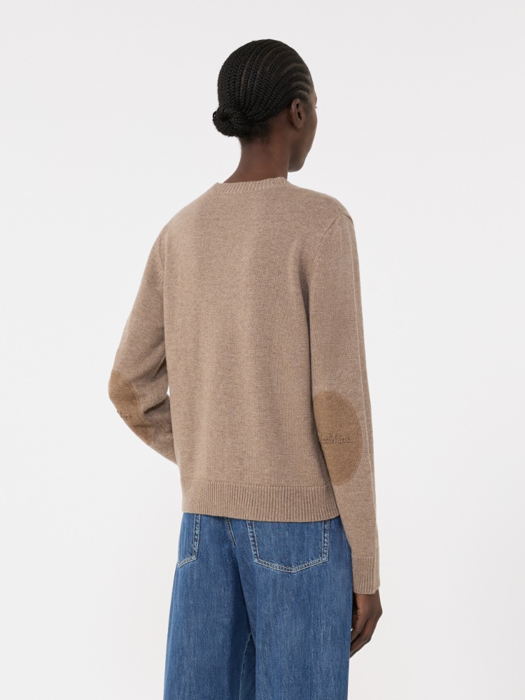 Wool and cashmere sweater with patch detail - 驼色 - Marina Rinaldi - 3