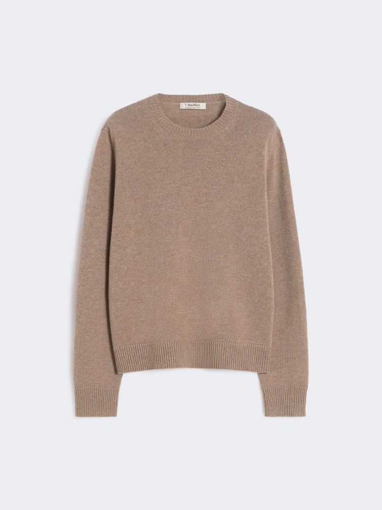Wool and cashmere sweater with patch detail - 驼色 - Marina Rinaldi