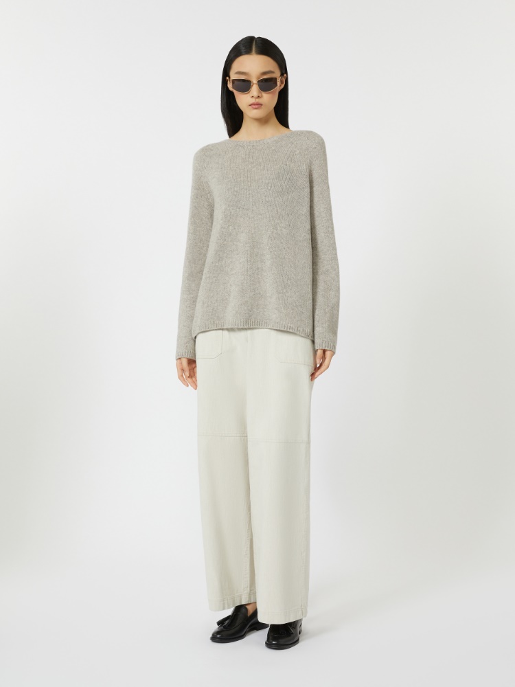 绵羊毛山羊绒混纺针织毛衣 - 米色 - Marina Rinaldi - 2