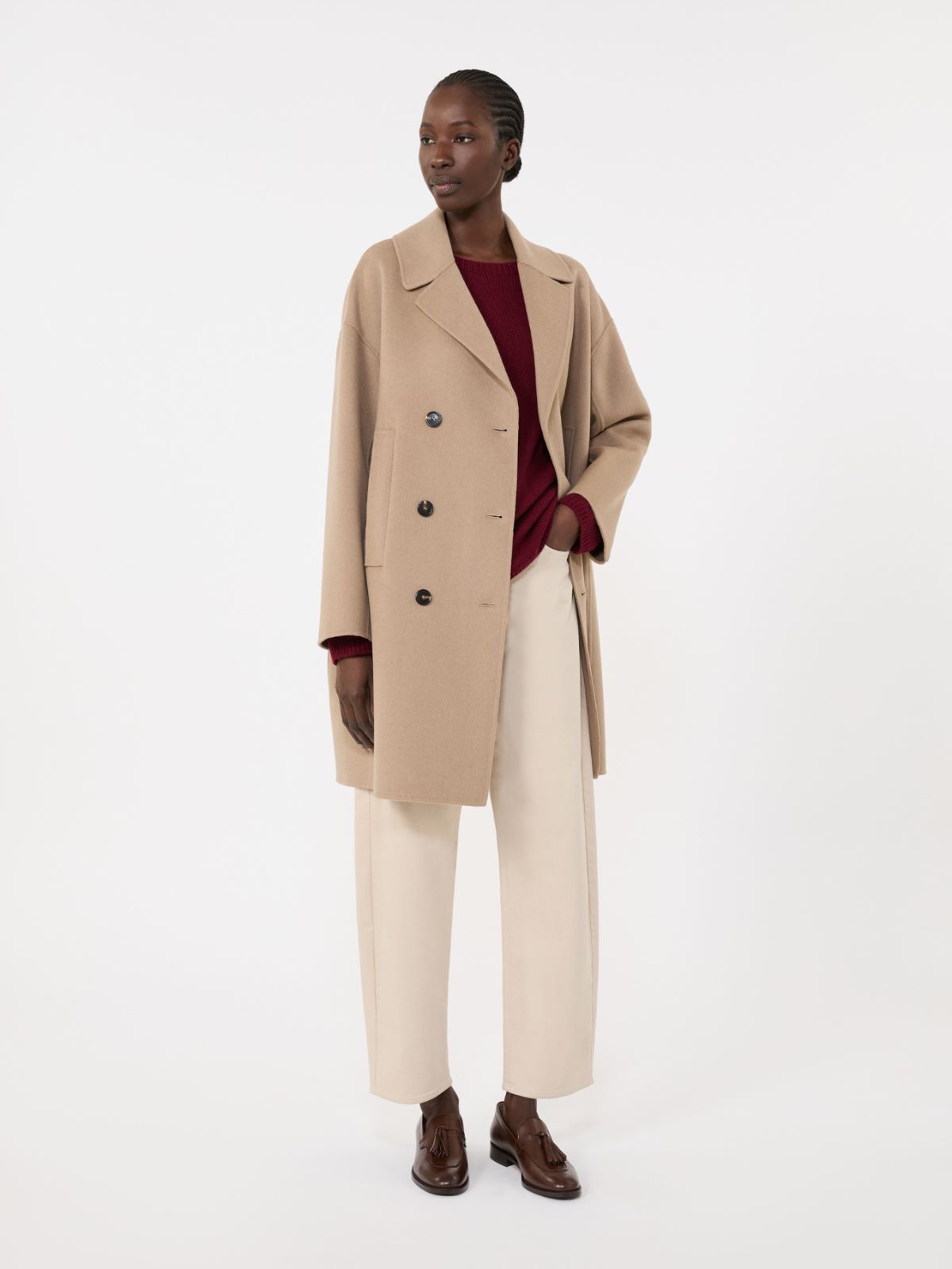 绵羊毛山羊绒混纺针织毛衣 - 紅色 - Marina Rinaldi