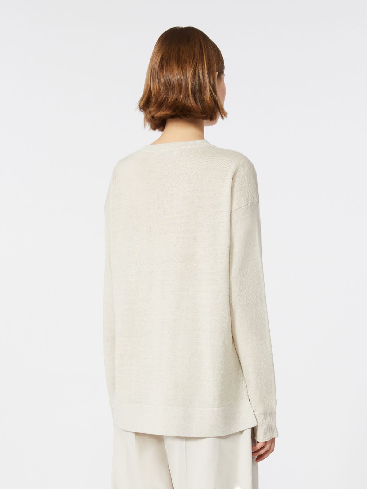 Linen yarn sweater - 白色 - Marina Rinaldi - 3